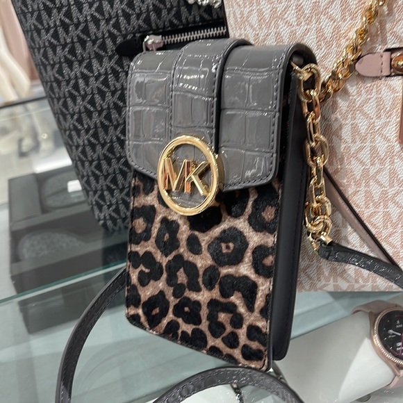 Michael Kors Carmen Small NS Phone XBODY HairCalf 
HTHR Gray Multi - Picture 13 of 16